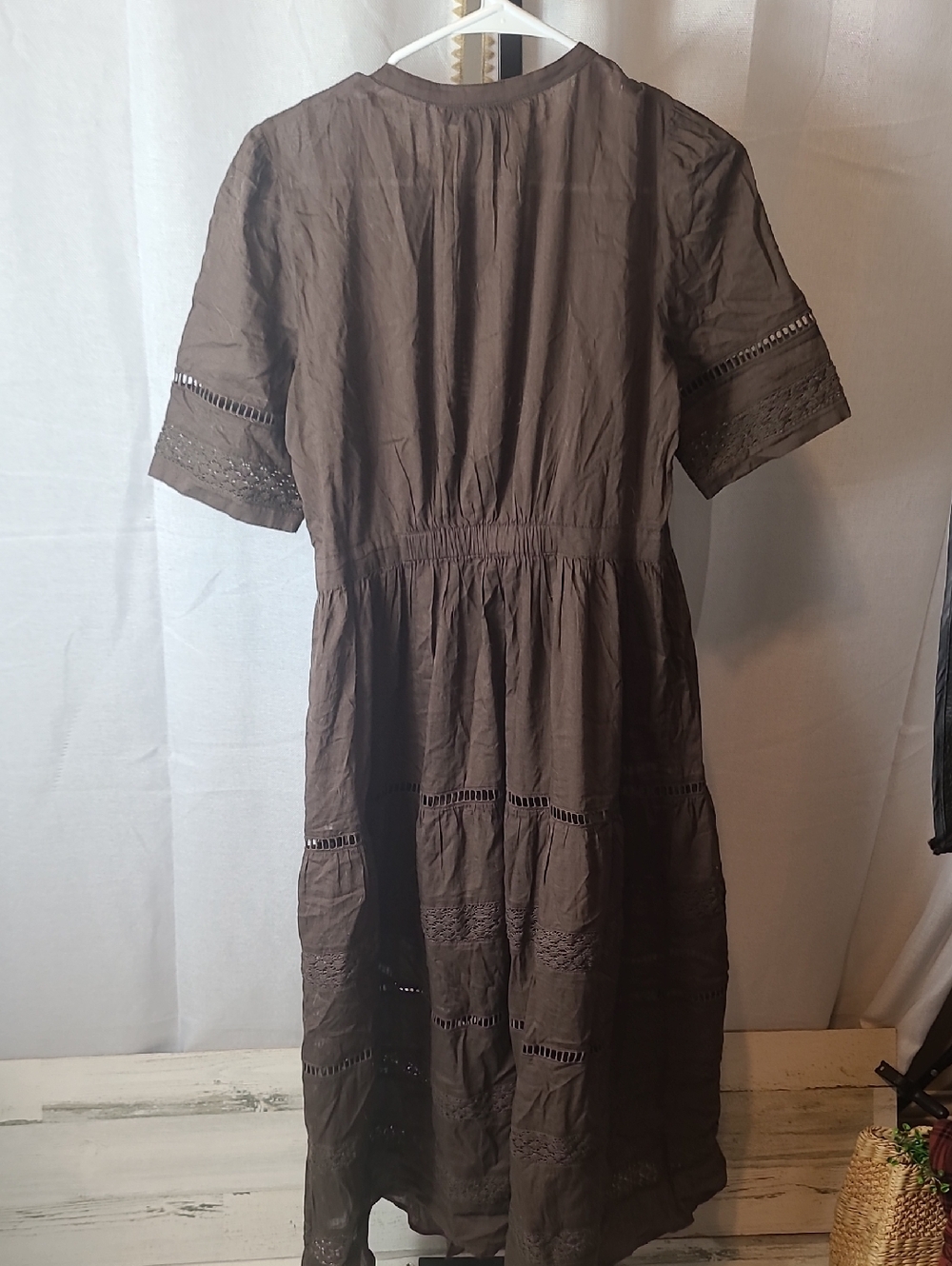 Lace Button-Front Midi Dress Old Navy Size Small. - Picture 5 of 6